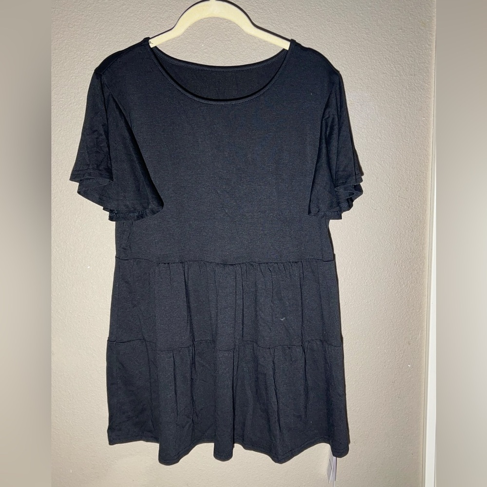 Black Peplum Top Size Medium